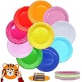 Zeawavsl 120 Pezzi Piatti Colorati, Piatto di Carta da Festa Colorato Intorno al Piatto, Piatto da 7 Pollici di Carta, Piatto di Compleanno per Bambini per Festival e Celebrazioni