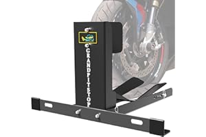 GRAND PITSTOP Universal Wheel Chock for Crusier, Sports & Dirt Bikes, Heavy Duty 2000 lbs Load Capacity Motorcycle Stand for Trailer Completely Adjustable Detachable Foldable Wheel Chock