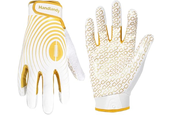HANDLANDY Gants de football américain pour jeunes, gants de récepteur larges et adhésifs pour enfants, garçons et filles, gants de football extensibles