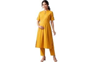 DUMMY SHAPE Feeding Dresses for Women Full Set | Cotton Blend Maternity Kurta Pant Suit with Dual Nursing Zippers, Side Pocket to Pre & Post Pregnancy | Mom to Be Gifts