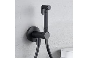 NOLUXA IMEX - Grifo Bidet para WC Empotrado Negro | Ducha para Water con Agua Fria y Caliente | Ducha Higiénica para Inodoro con Rociador Bidet | Griferia Sustituto de Bidet | Serie Line