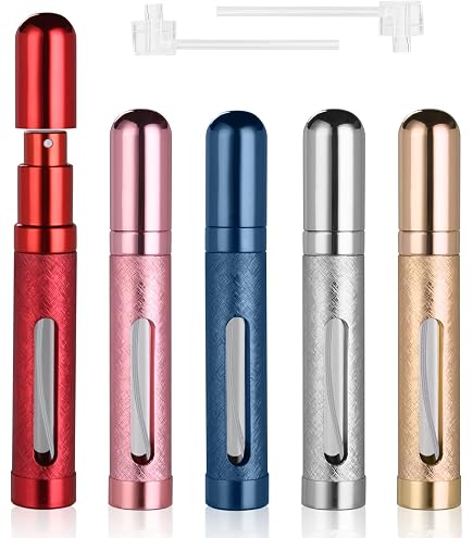 6 Mini Flacons Spray 60ml Avec Mousquetons Et Étiquettes - Récipient Voyage, Pulvérisation Fine, Multicolore