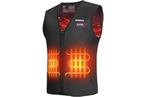 KEMIMOTO Chalecos Calefactable, Chalecos Calefactables Hombres 6 Zonas de Calor con Función de Luces Apagadas, Tela de Buceopara y Forro Terciopelo Cristal, para Esquí Pesca Moto