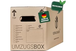 BB-Verpackungen 15 x Carton de déménagement Pro 600 x 328 x 340 mm (stable, cannelure double en papier recyclé, résistante aux charges jusqu'à 40 kg) - Sets entre 5 et 150 unités
