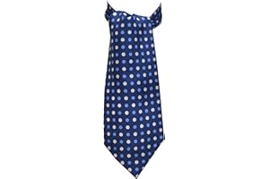 Remo Sartori - Foulard Uomo Ascot Doppia Pala in Seta a Pois Blu e Bianchi, Made in Italy, Uomo