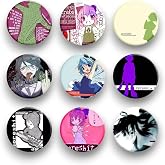 Goreshit Breakcore Tasarımlı 44mm Buton Rozet Seti - 9'lu Y2K Ve Anime Temalı Metal Pin Seti