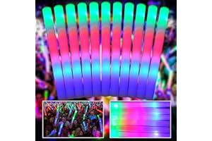 PIIMNT Schaumstoff-Leuchtstäbe, 100 Stück, 3 Modi, blinkende LED-Lichtstäbe, 39,9 cm, Party-Packs, leuchten im Dunkeln, für Hochzeit, Geburtstag, Konzert