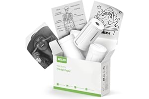 ‎NELKO Nelko Original selbstklebende Thermodrucker Aufkleber, kompatibel mit PM230 Mini Aufkleber Drucker, schwarz auf weiß, 54mmx3.5m Mini Drucker Papier für Studie, Fotos, Anmerkung, 3 Rolls,weiß