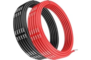 Gruiqrd 12 Gauge Silicone Wire, 12 AWG Electrical Cable 5M [2.5m Black and 2.5m Red], Flexible 680 Strands 0.08 mm of Tinned Copper High Temperature Wire for RC Car, Marine, Drone, etc