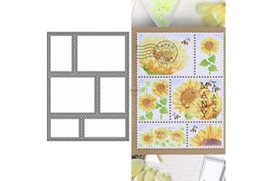 DzIxY Metall-Stanzschablonen mit geometrischem Stempelrand für Kartenherstellung, Prägepapier-Stanz-Set, Scrapbook-Schablonen, Zubehör, Maschinenvorlagen