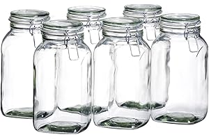 MÄSER 925343 Gothika, Einmachgläser groß, 6er Set à 2,5 l, made in Germany, Vorratsgläser mit Deckel und Drahtbügel zum luftdichten Aufbewahren, Einkochen und Einlegen, Glas, transparent
