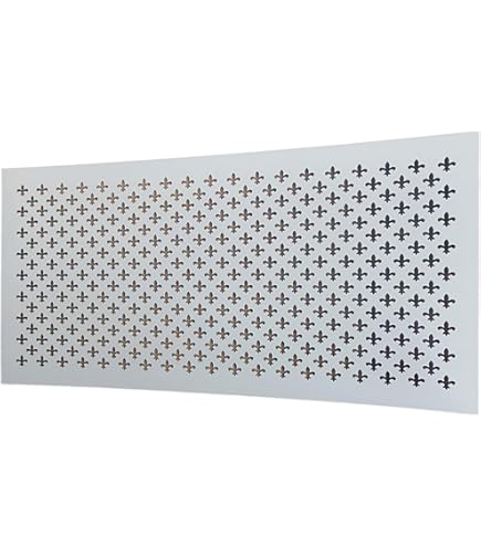 Radiator Screen. White 3mm MDF. Fleur De Lis CNC Cut Design - View #3