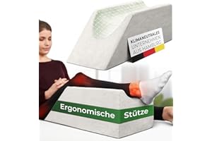 ‎WELL B4 Ergonomisches Venenkissen zum Beine hochlagern - Beinhochlagerungskissen Beinauflage Keilkissen/Stützkissen für Beine & Knie ideal als Lymphkissen und Venenkeil, WEIß