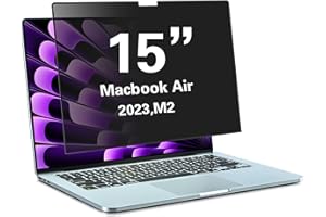 PYS® MacBook Air 15 inch Privacy Screen Compatible with MacBook Air 15.3 Inch Newly Release(2023-2024),Model A3114/A2941 with M3/M2 Chip,Laptop Privacy Screen Shield/Removable/Anti-Spy/Bubble Free