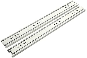 Jdel Guías correderas con rodamiento de Bolas para cajones, 35,6 cm, Acero niquelado extracc.Total H35, 350mm, Carga 35Kg. Máx. zincada Paquete de 2, Niquel, 35cm