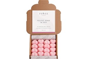 FOSSE LIVING Samtrose & Oud stark duftende Wachsschmelzen 16-er Pack - Das Geschenk für jeden Anlass - Hergestellt im Vereinigten Königreich