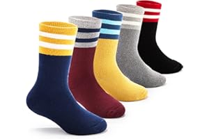 AISYEE Lot de 6 Paires Chaussettes Chaudes d'hiver pour Garçon Chaussettes Thermiques pour Enfants Chaussettes épaisses en coton pour Garçon Chaussettes Enfants Garcon