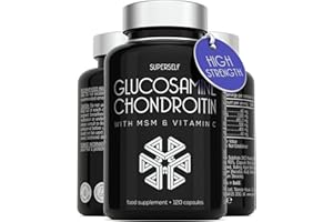 SUPERSELF Glucosamine and Chondroitin High Strength - 1720mg Glucosamine Sulphate with Chondroitin MSM Vitamin C - 120 Capsules - Combination Joint Care Supplements for Men & Women - Collagen Formation Complex