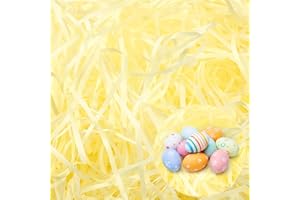 Papier Déchiqueté,Darryy Papier de Remplissage Cadeau 200g,Raphia Papier Déchiqueté,pour L'emballage de Cadeaux,Le Remplissage de Paniers,Bricolage Artisanat(Jaune)…