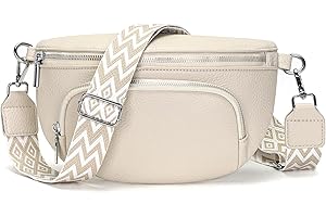 JSDOST Bauchtasche Damen Beige Umhängetasche Damen Klein Crossbody Bag Damen Veganes Leder Gürteltasche Damen Brusttasche Damen Hüfttasche Damen