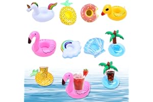 Xerteam 8 Stück Getränkehalter Pool Aufblasbar, Tier Schwimmender Getränkehalter mit Luftpumpe, Getränke Halter Pool Schwimmzubehör für Sommer Pool Party Swimmingpool-Spielsachen