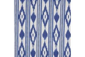 Kt KILOtela - Tela por Metros de loneta resinada - Mantelería Antimanchas - 140 cm Ancho - Largo a elección de 50 en 50 cm | Lenguas Mallorquinas - Azul, Blanco