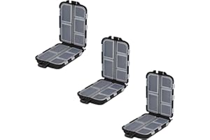 OKVGO 3pcs Fishing Tackle Box of Fishing Accessories Storage Organizer Box for Sea and Carp Coarse Fishing Lures Hooks Swivels Baits Beads Tube Sleeves Clips Size S Black