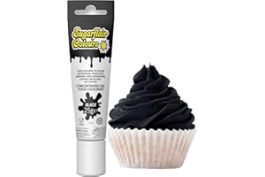 SUGARFLAIR COLOURS Sugarflair Essentials Food Colouring Gel Black, Highly Concentrated Food Colouring Gel for Sugar Paste, Royal Icing, Buttercream, Cake Decorations, Cakes and More! Vibrant Food Dye - 25g