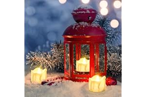 BAONUOR LED Teelichter Mit Timer 12-Stück | Elektrische Flackernde Mit Timerfunction Flammenlose kerzen, Automatisch 6 & 18 Stunden aus warm-weiß