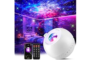 One Fire Sternenhimmel Projektor Weihnachtsgeschenke, 15 Farben 15 Einschlafmusik Nachtlicht Kinder, Bluetooth Zimmer Deko mit Fernbedienung, Geschenke für Mädchen Frauen Junge Männer Weihnachtsdeko