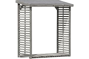 Gartenpirat Kaminholzregal Regal für 2,3 m³ Brennholz aus Holz KDI grau