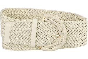 Allegra K Cinturones De Cintura Tejidos Anchos Para Mujer Cinturones Trenzados Para Vestido Con Hebilla Gruesa