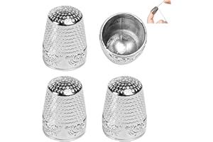 acdokuk 4 Pieces Sewing Thimble, Adjustable Finger Shield, Metal Sewing Thimble Finger Protector, Accessories DIY Sewing Tool, Thimbles for Hand Sewing Embroidery Needlework