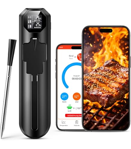 Sonde à Viande Longue Sans Fil Inkbird - Sonde De Rechange Noire Pour Thermomètre Barbecue INT-12-BW