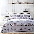 HOMEMAKER BEDDING ® Duvet set beach hut sailing boat seaside quilt cover pillow cases (Double)