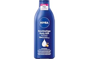 ‎NIVEA NIVEA Bogate mleczko do ciała, intensywnie pielęgnujący krem do ciała z czystym kwasem hialuronowym, olejkiem migdałowym i serum do głębokiej pielęgnacji, balsam do suchej skóry (400 ml)
