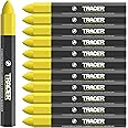 Tracer Construction Lumber Crayon Markers, Pack of 12 - Yellow. 12 x Yellow Multi Surface Marking Crayons