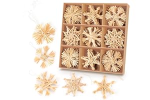 ‎ANSTORE Anstore 36-teiliges Strohsterne Set, 6 cm, Strohsterne Baumschmuck Weihnachtsdekoration
