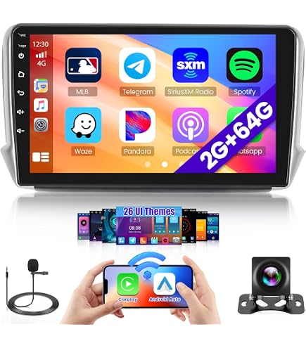 Autoradio Android 13 Pour Peugeot 208/2008 (2012-2018) - Écran Tactile 10.1", 6Go RAM/128Go ROM, CarPlay/Android Auto Sans Fil, GPS, 4G