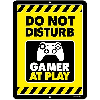 Zeitzone Targa In Lamiera Vintage "Do Not Disturb: Gamer At Work", 25x20 Cm, Per Porta Di Cameretta O Sala Giochi - 3