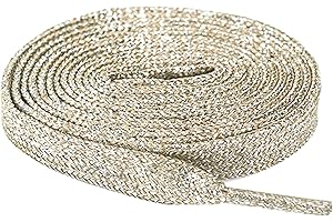Anopo 2 Paia Lacci Glitter Piatti 10 mm Treccia Lacci di Ricambio per Scarpe Sportive
