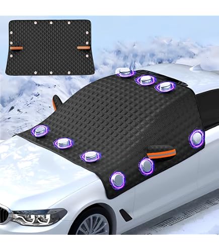 Couverture Pare-brise Magnétique Voiture - 225x164 Cm - Avec Protections Rétroviseurs - Anti-givre, Neige, UV