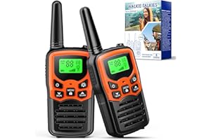 EUCOCO Walkie Talkies, Kids Toys for 3-14 Year Old Boy Gift Age 6 7 8 9 Walkie Talkie Adult Long Range Camping Adventures Hiking Travel Sensory Outdoor Toy Xmas Orange