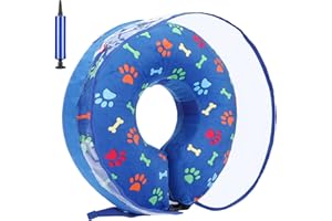 Brynnl Collar de Perro Inflable de recuperación, Collar de protección para Perros y Gatos, cómodo Cono de Cuello Protector para Perros con Hebilla Ajustable, Ideal para recuperación de heridas (M)