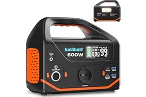 BAILIBATT Tragbare Powerstation, 600W 293Wh Powerstation (Peak 1200W), 100W PD leiser Generator Für Camping, Reisen, Survival Backup, CPAP, Draußen, Notfälle, 230V Pure Sine Wave AC Ausgang