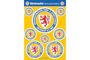BRAUNSCHWEIG BTSV Eintracht Braunschweig Aufkleberbogen A5 - Logo - 9er Set Aufkleber Sticker BTSV - Plus Lesezeichen Wir lieben Fußball