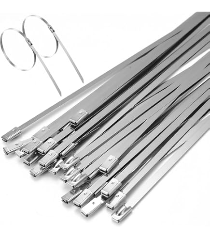 Lot De 20 Colliers De Serrage Auto-bloquants En Acier Inoxydable 304 - 4,6 X 250 Mm - Pour Câbles, Tuyaux, Clôtures