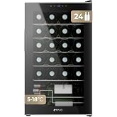 EVVO VT24 24 Bottle Wine Rack Vertical Compact Wine Rack | 24 Bottle Capacity, Wine Cooler, Mini Wine Cooler and Quiet Operat