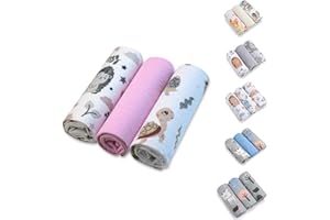 BABYSAFE Baby Safe - Juego de 3 muselina para recién nacido, 80 x 70 cm, toallas para niños, 100 % franela de algodón orgánico, certificado OEKO-TEX Mussole para recién nacido, algodón, ideales como babero,