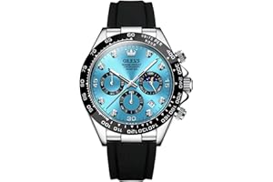 OLEVS Montre chronographe à Quartz pour Homme, Bracelet en Cuir, boîtier doré avec Date du Jour, Montre Bracelet en Acier Inoxydable, Montre Lumineuse pour Homme, Tendance, Loisirs…